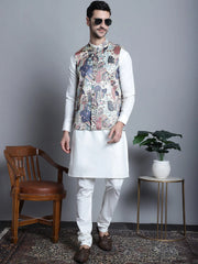 Men's Printed With Zari Work Lit Nehru Jacket