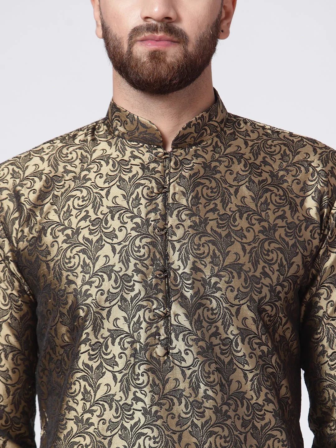DesiQlo Men Kurta Only - Gold - KO_517Golden_S