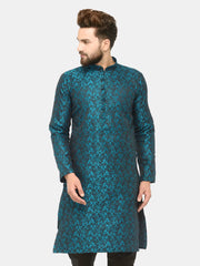 Men Green & Black Self Design Kurta Only ( JOK 517 Green )-KO-517