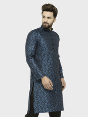 Men Green & Black Self Design Kurta Only ( JOK 517 Green )-KO-517