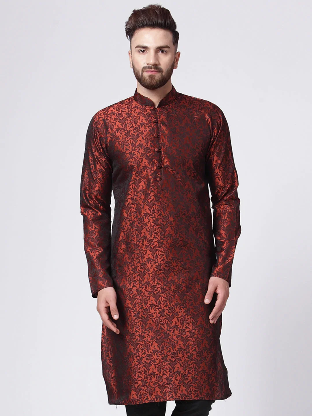 DesiQlo Men Kurta Only - Maroon - KO_517Maroon_S
