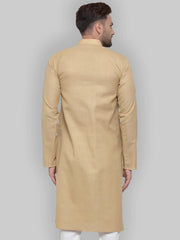 Men Beige & White Solid Kurta Only ( KO 532 Beige )-KO-532