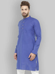 Royal Blue & White Solid Kurta Only ( KO 532 Royal )-KO-532