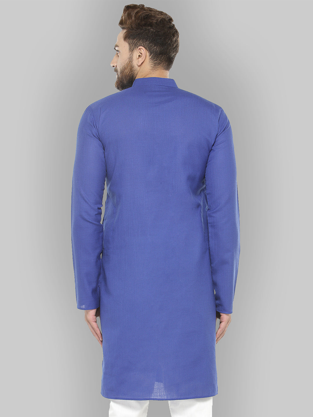 Royal Blue Cotton Mens Kurta | Indian Kurta for Men