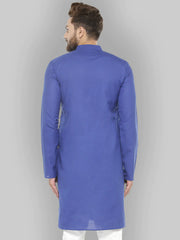 Royal Blue & White Solid Kurta Only ( KO 532 Royal )-KO-532