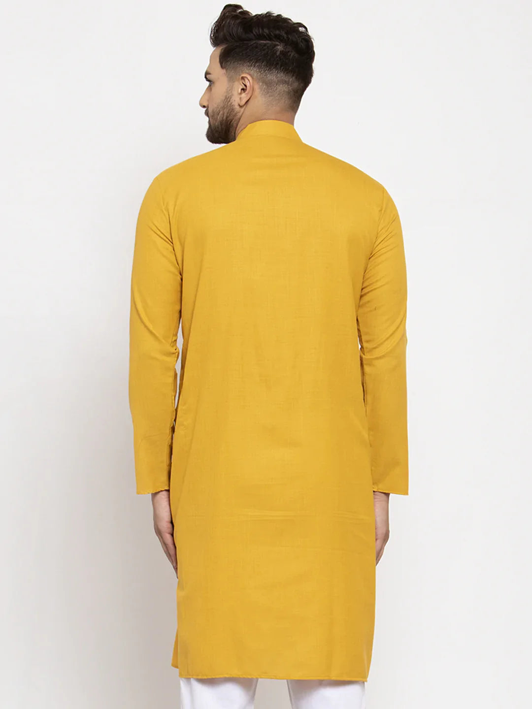 Yellow & White Solid Kurta - Mens Kurta for Every Occasion