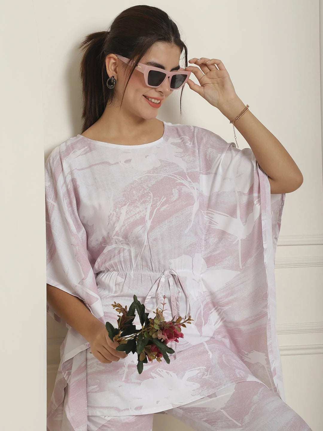 Light Purple Tie Dye Co Ord Set for Women | Rayon Two Piece