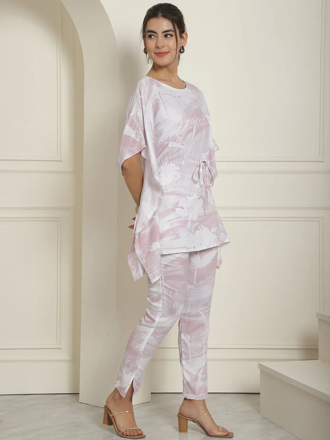 Light Purple Tie Dye Co Ord Set for Women | Rayon Two Piece