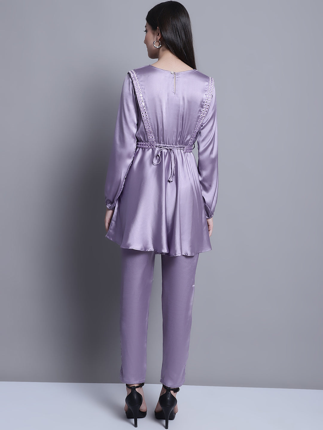 DesiQlo Women Embroidered Women Co-ords set - Purple