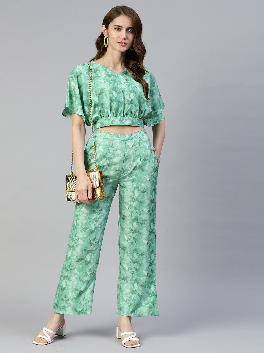 DesiQlo Women Printed Women Co-ords set - Green