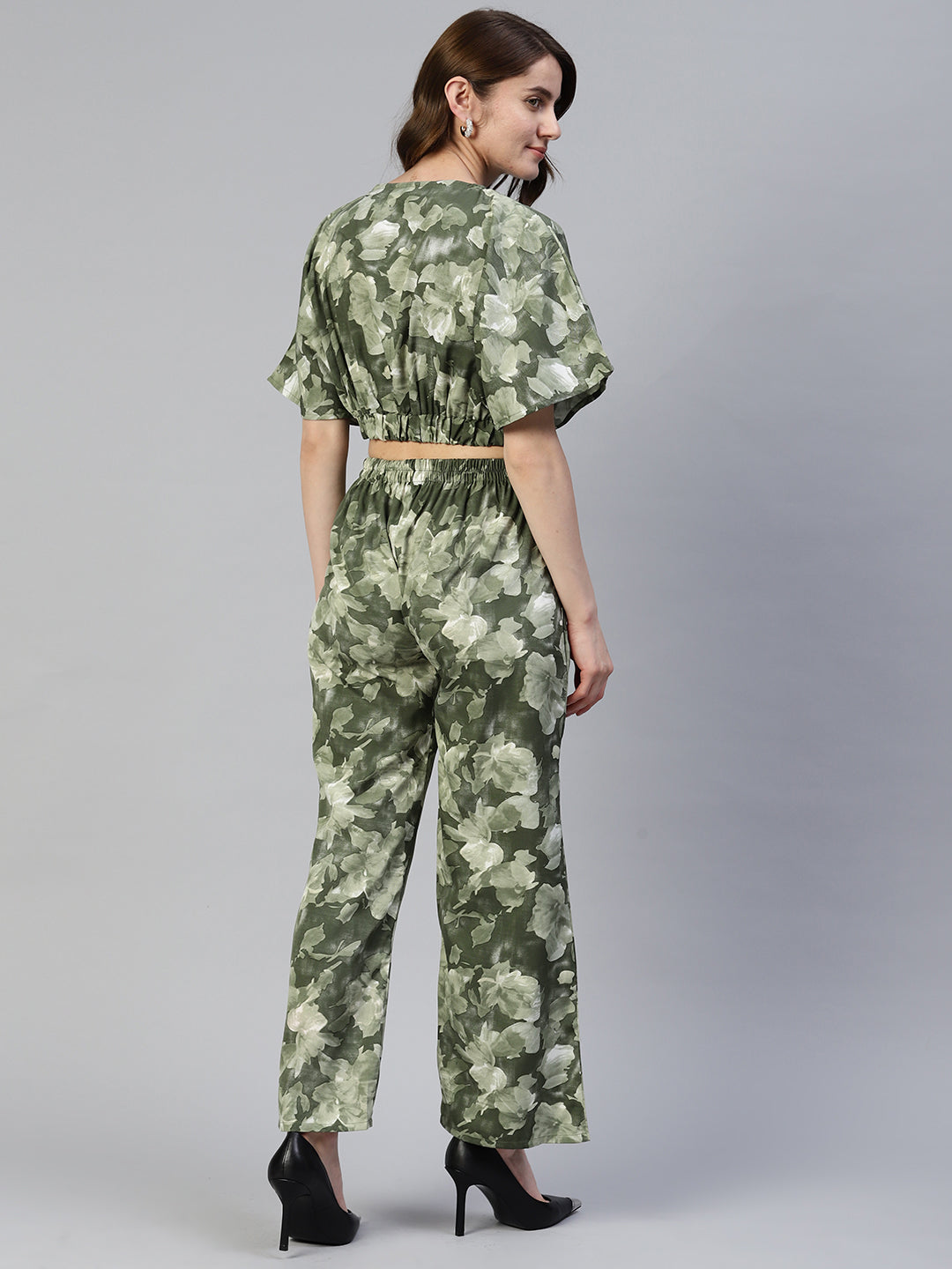 DesiQlo Women Printed Women Co-ords set - Green - JNCS_3006Olive_XS