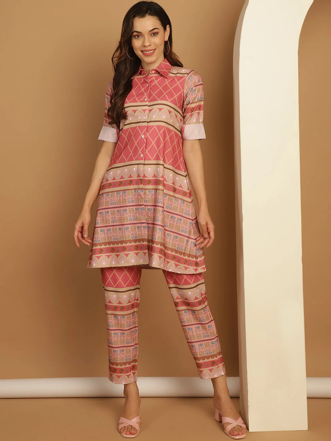 Pink Printed Co Ord Sets - Two Piece Sets for Women