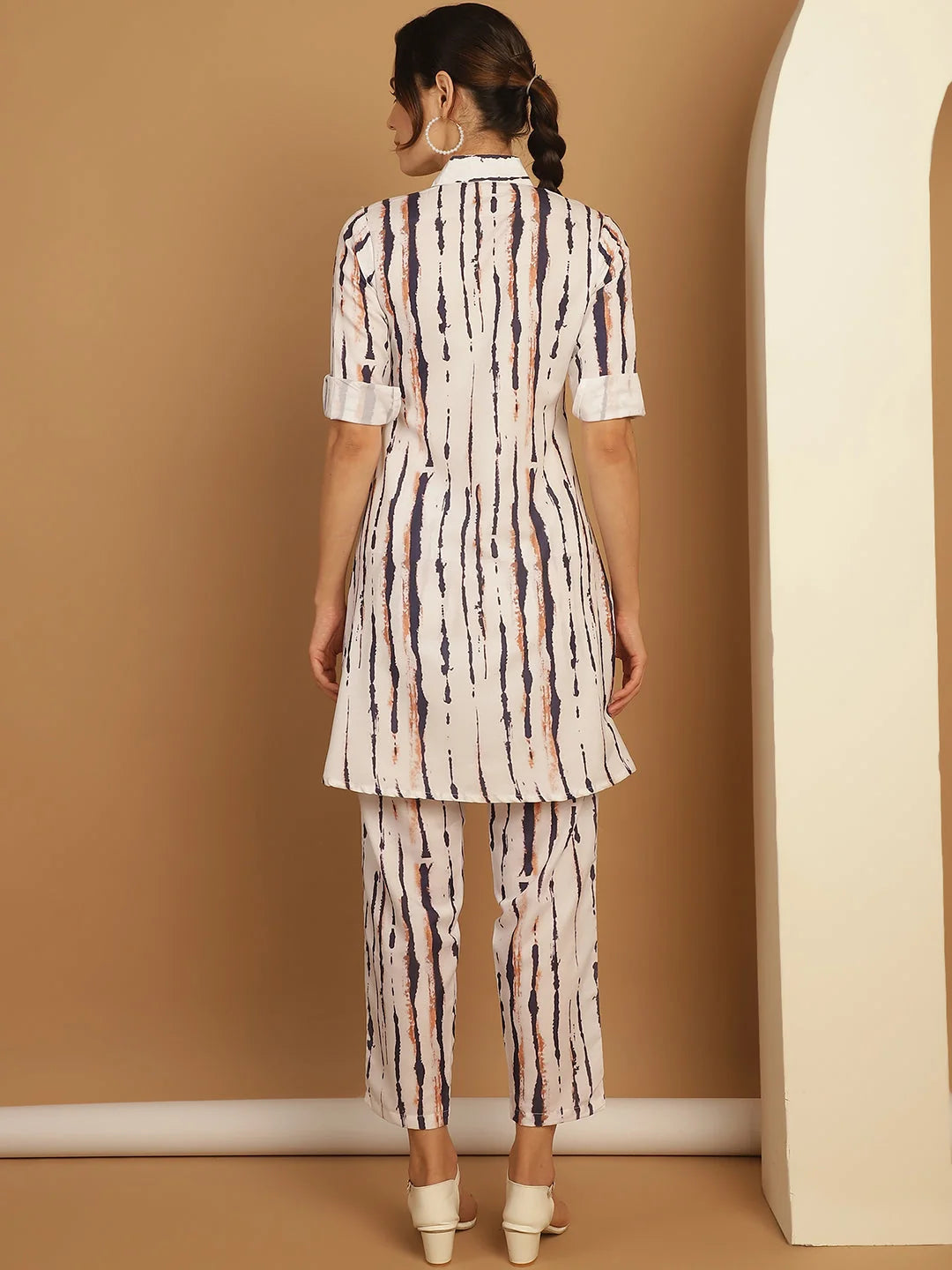 White Printed Co Ord Sets - Two Piece Sets for Women