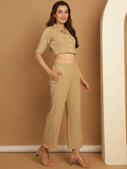 Top and Trouser Woven Design co-ords-JNCS-3010Beige