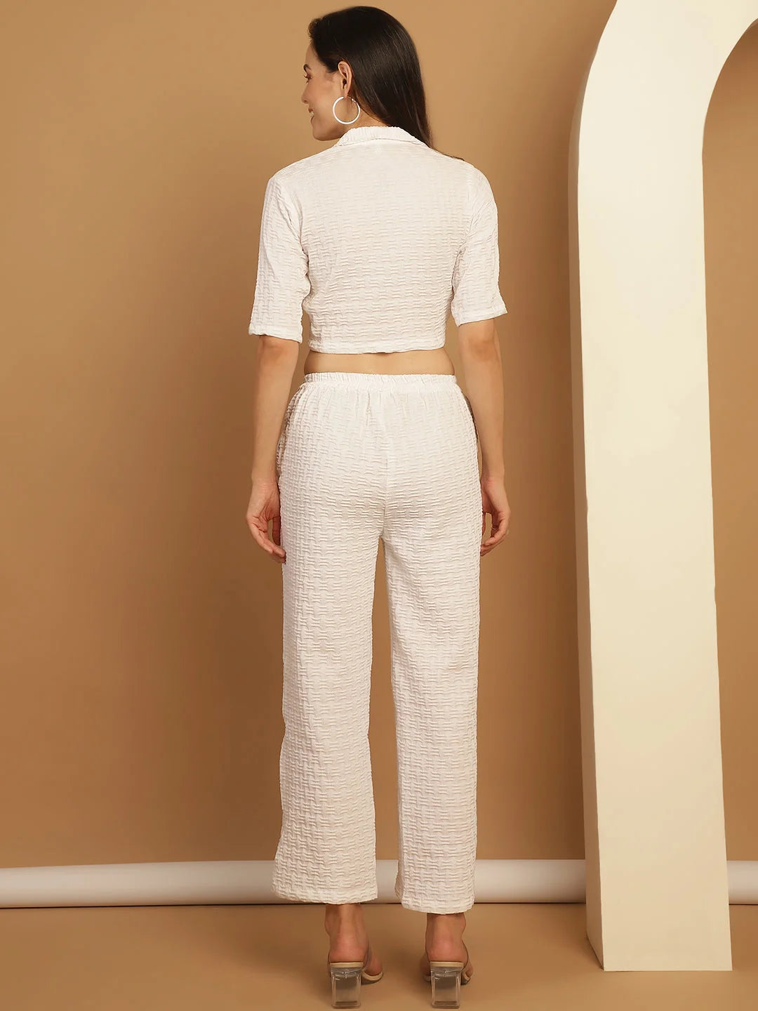 White Co Ord Sets for Women - Two Piece Sets - Cotton Blend