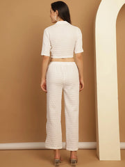 Top and Trouser Woven Design co-ords-JNCS-3010White