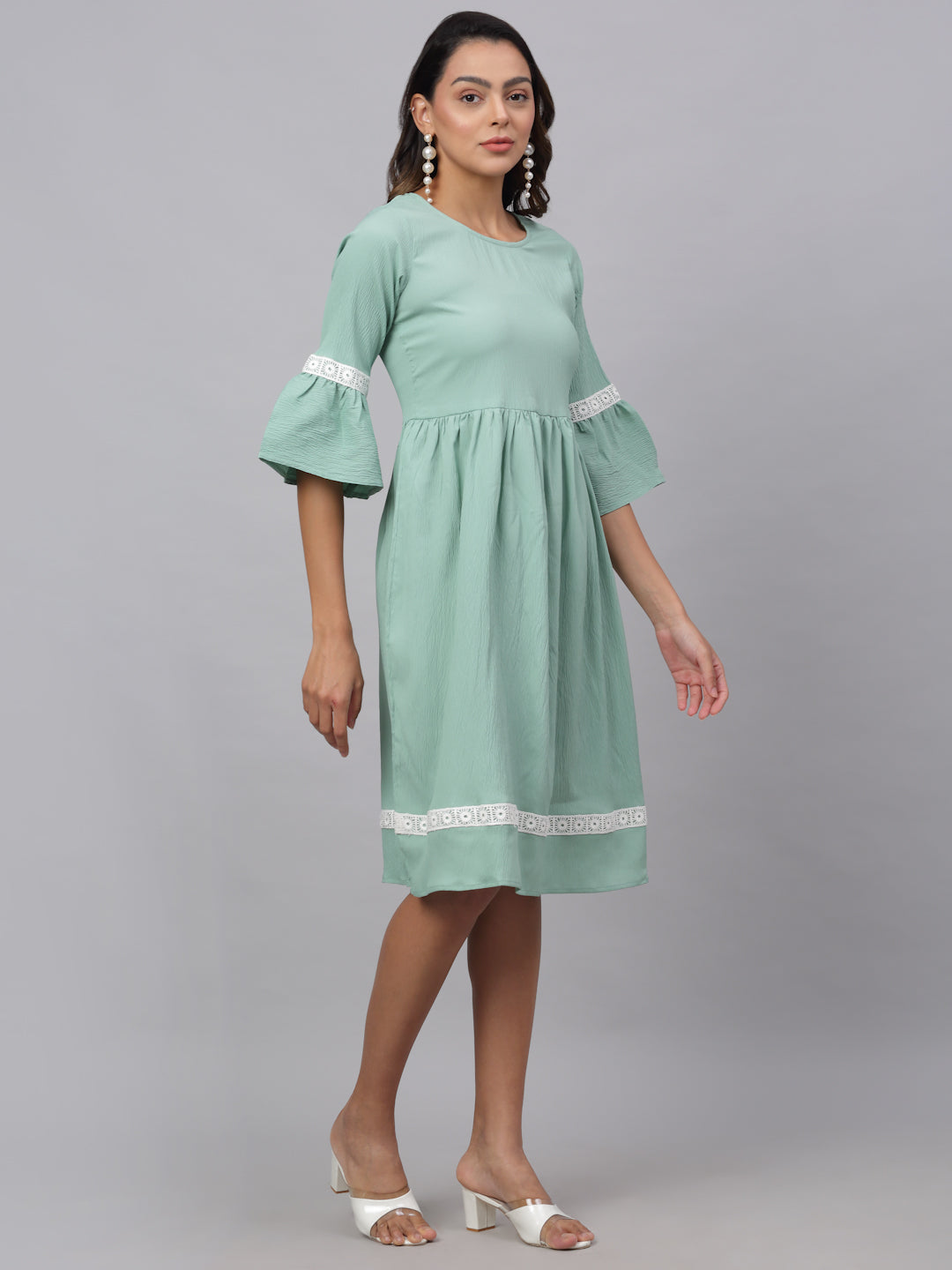 DesiQlo Women Dress - Green - JND_1002Green_XS