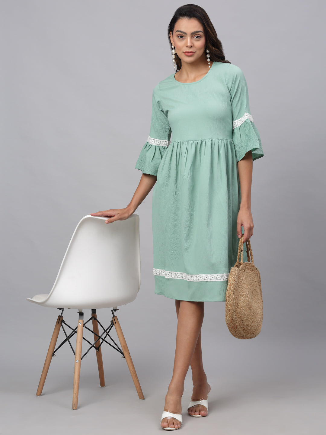 DesiQlo Women Dress - Green - JND_1002Green_XS