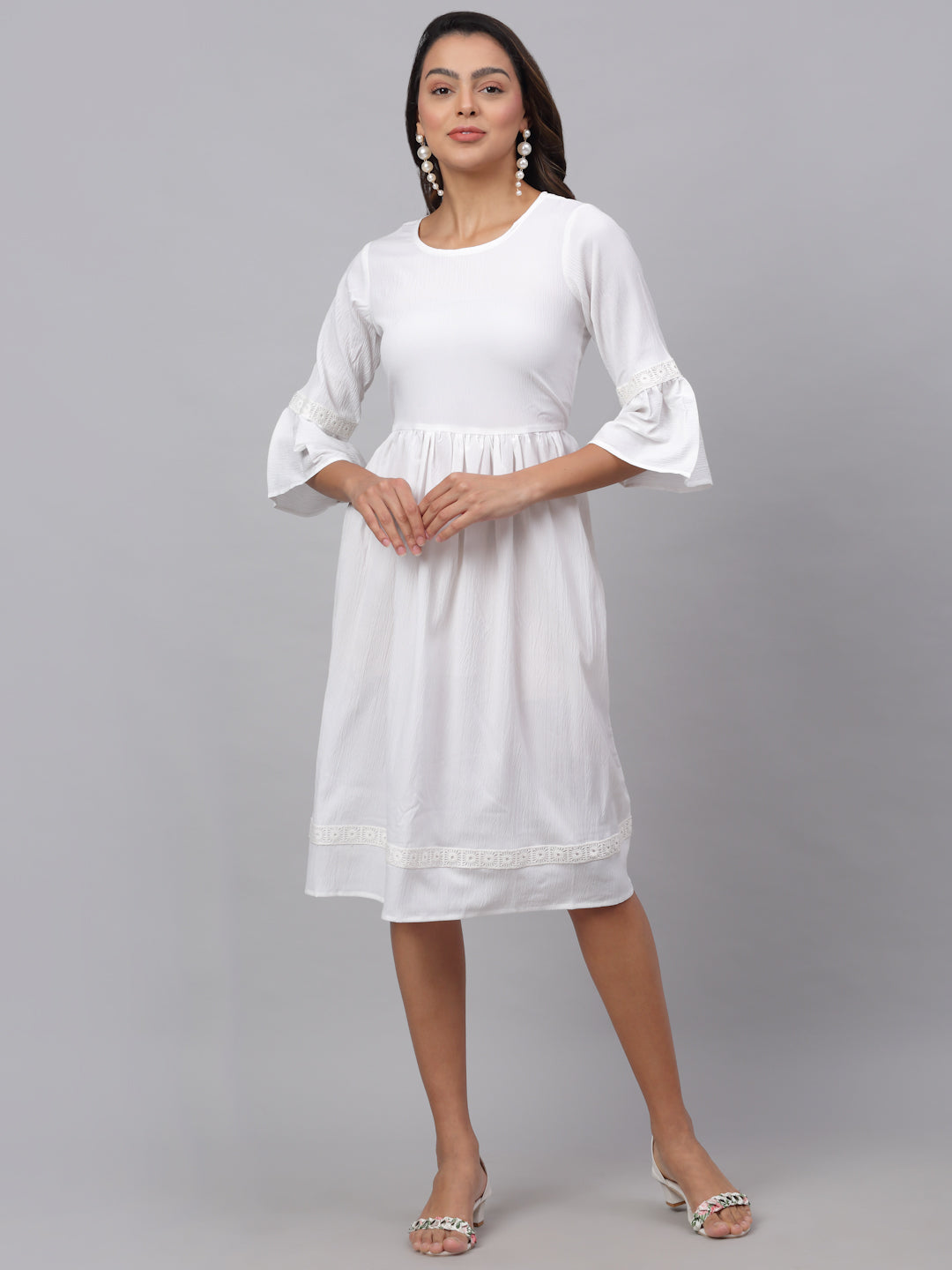DesiQlo Women Dress - White