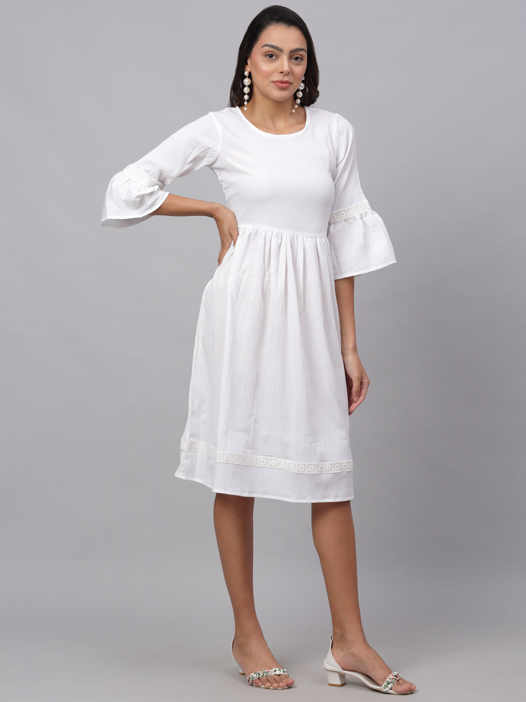 DesiQlo Women Dress - White