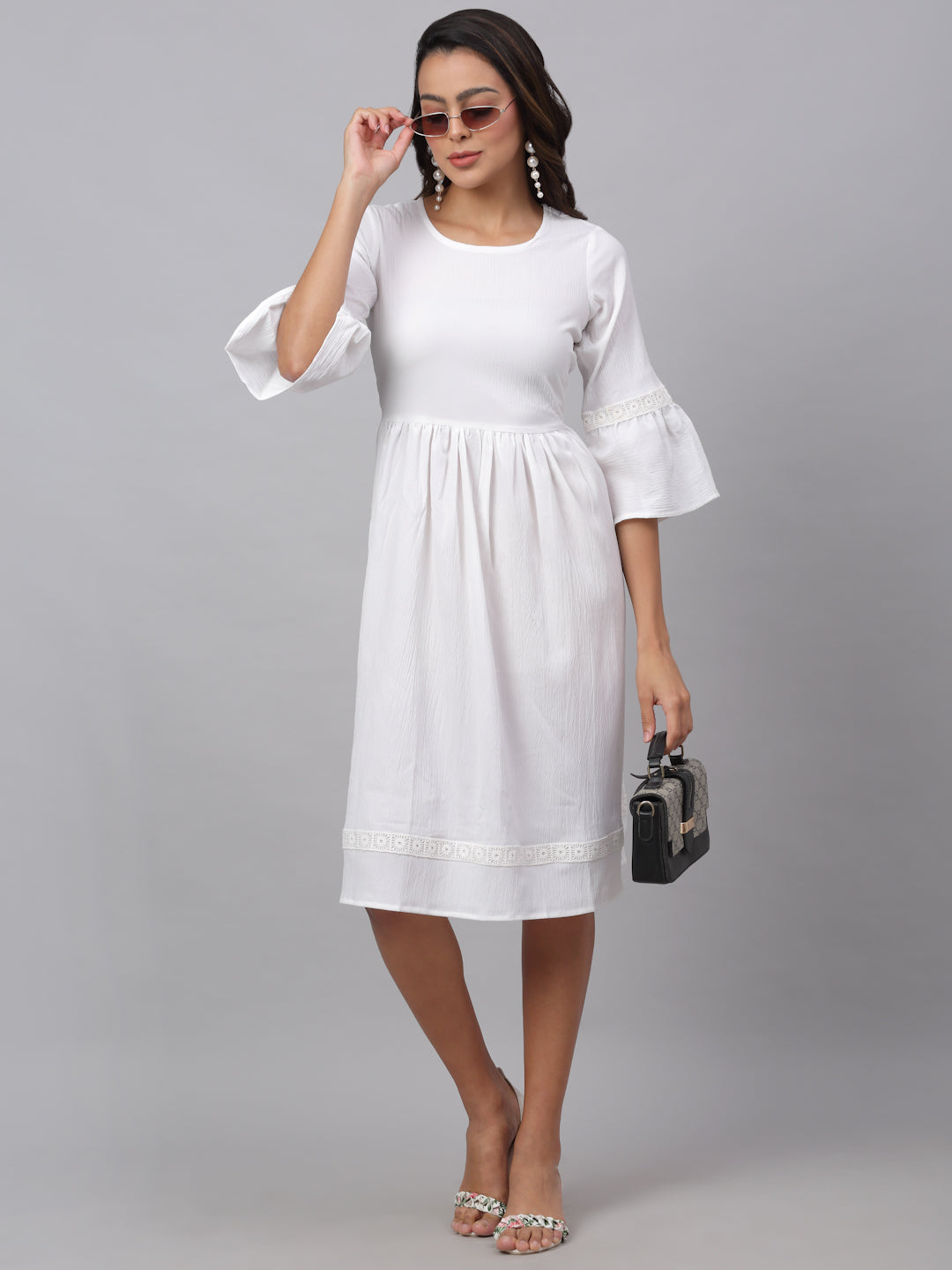 DesiQlo Women Dress - White