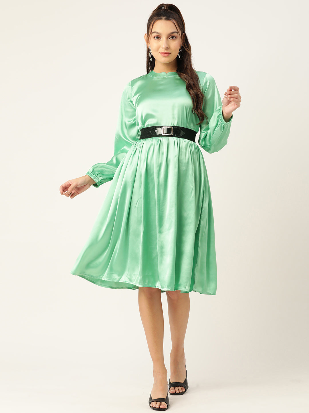 DesiQlo Women Dress - Green - JND_1004Green_XS