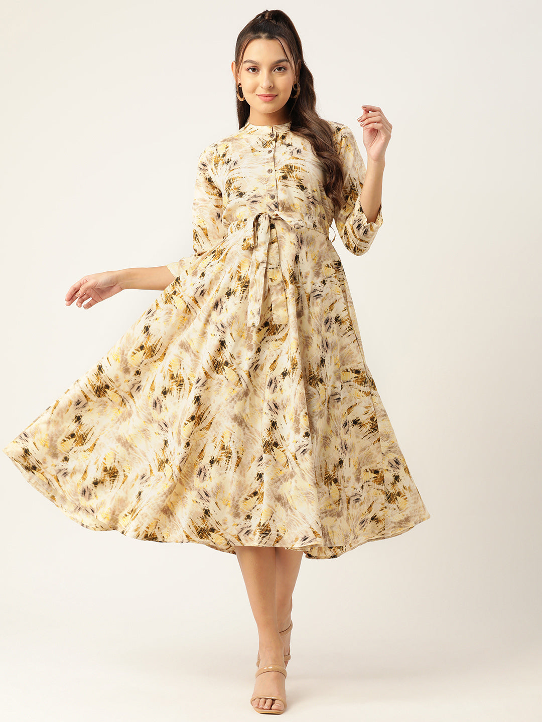 DesiQlo Women Dress - Beige - JND_1006Cream_XS