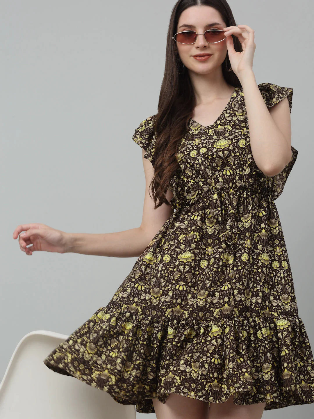 Printed Tiered Frill Dress | Stylish Women's Western Clothing