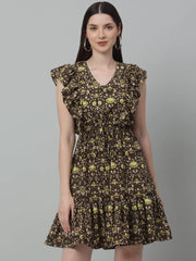 Women's Printed Tiered Dress with frills