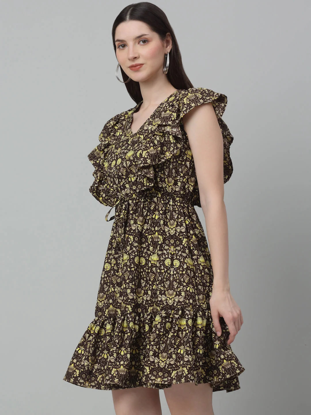 Printed Tiered Frill Dress | Stylish Women's Western Clothing