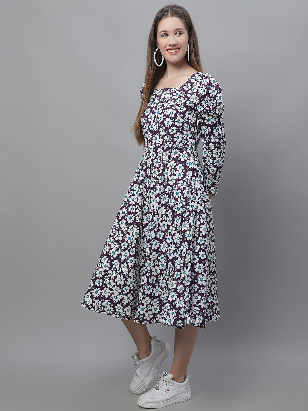 DesiQlo Women Printed Dress - Purple
