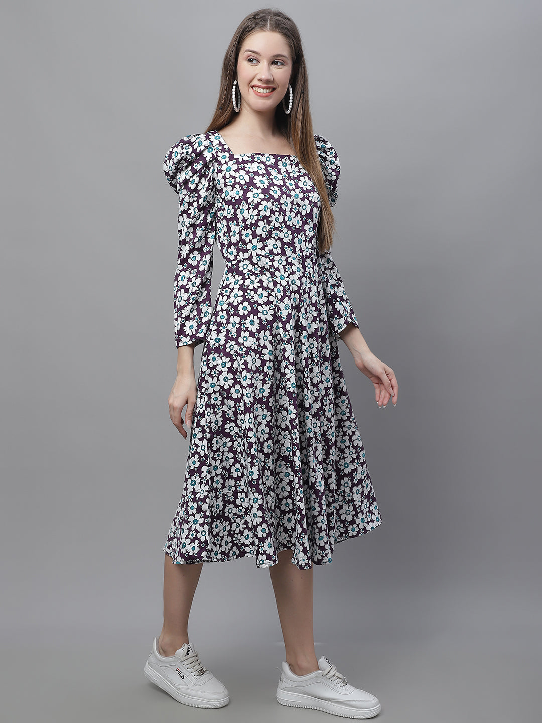 DesiQlo Women Printed Dress - Purple
