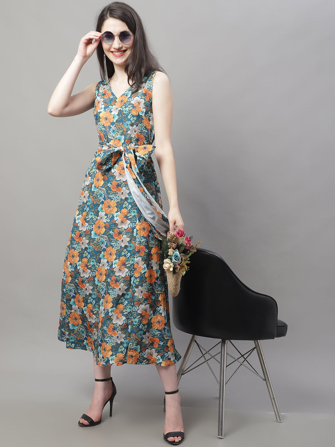 DesiQlo Women Floral Dress - Green