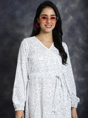 Women's Sequin Velvet A-line dress-JND-1017White