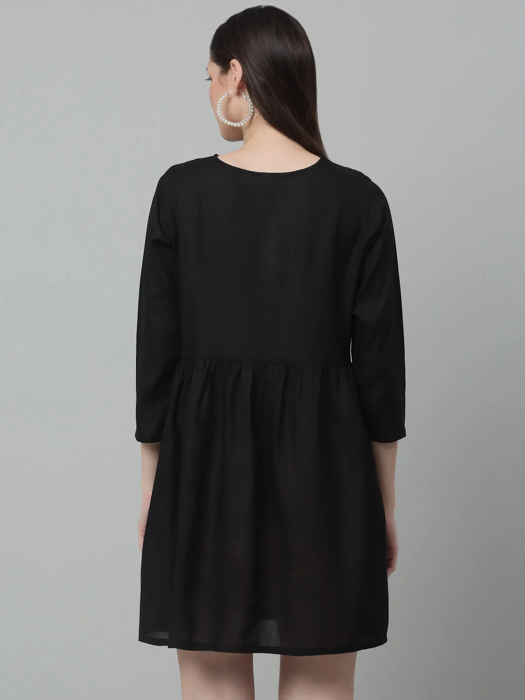 Women's Embroidered A-line Dress-JND-1020 | Rayon Dress