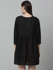 Women's Embroidered A-line Dress-JND-1020