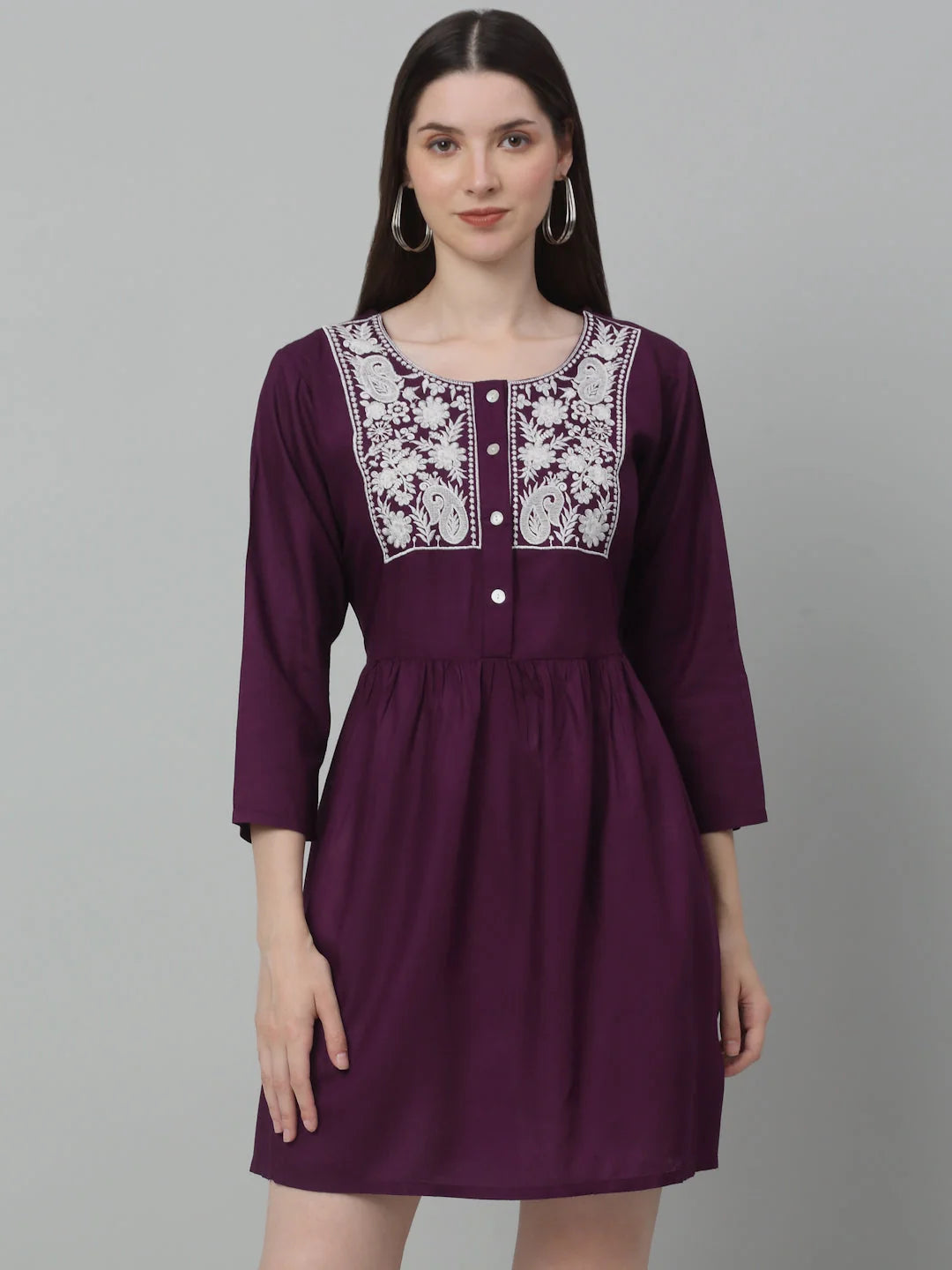 Women's Embroidered A-line Dress | Western Outfits for Women