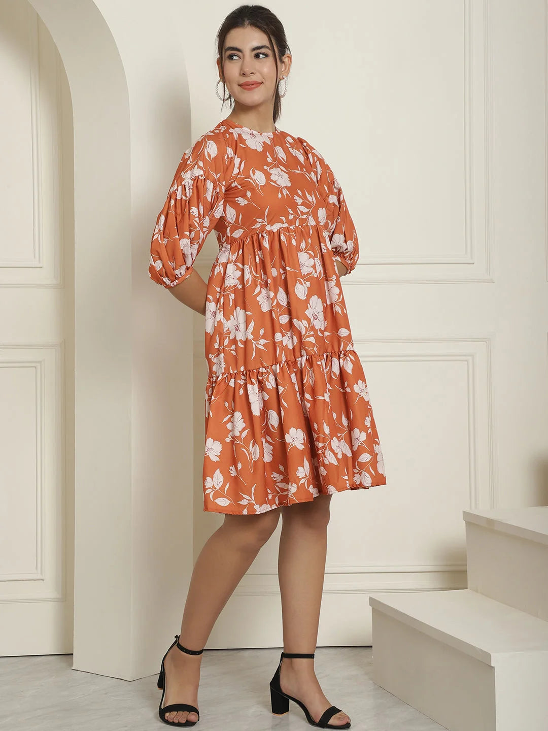 Mustard A-Line Dress | Women's Western Outfits | Stylish Wear