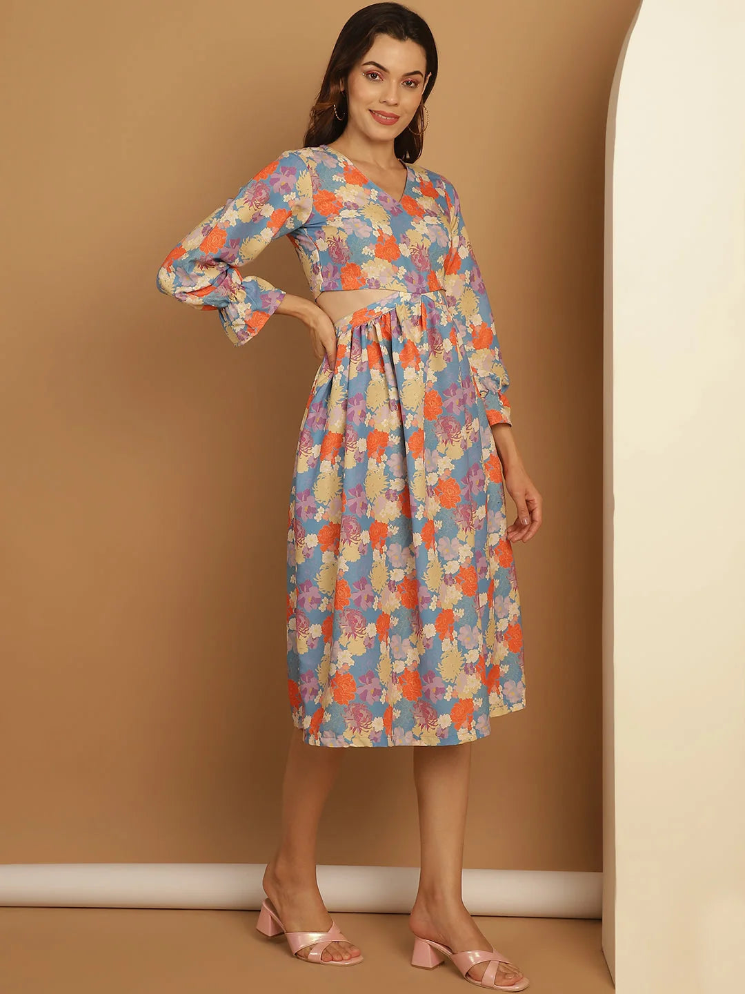 Floral Printed Dress JND 1029 | Women's Western Wear Online