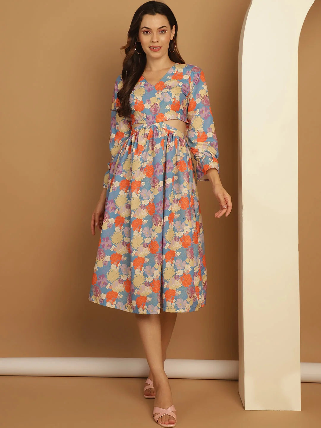 Floral Printed Dress JND 1029 | Women's Western Wear Online