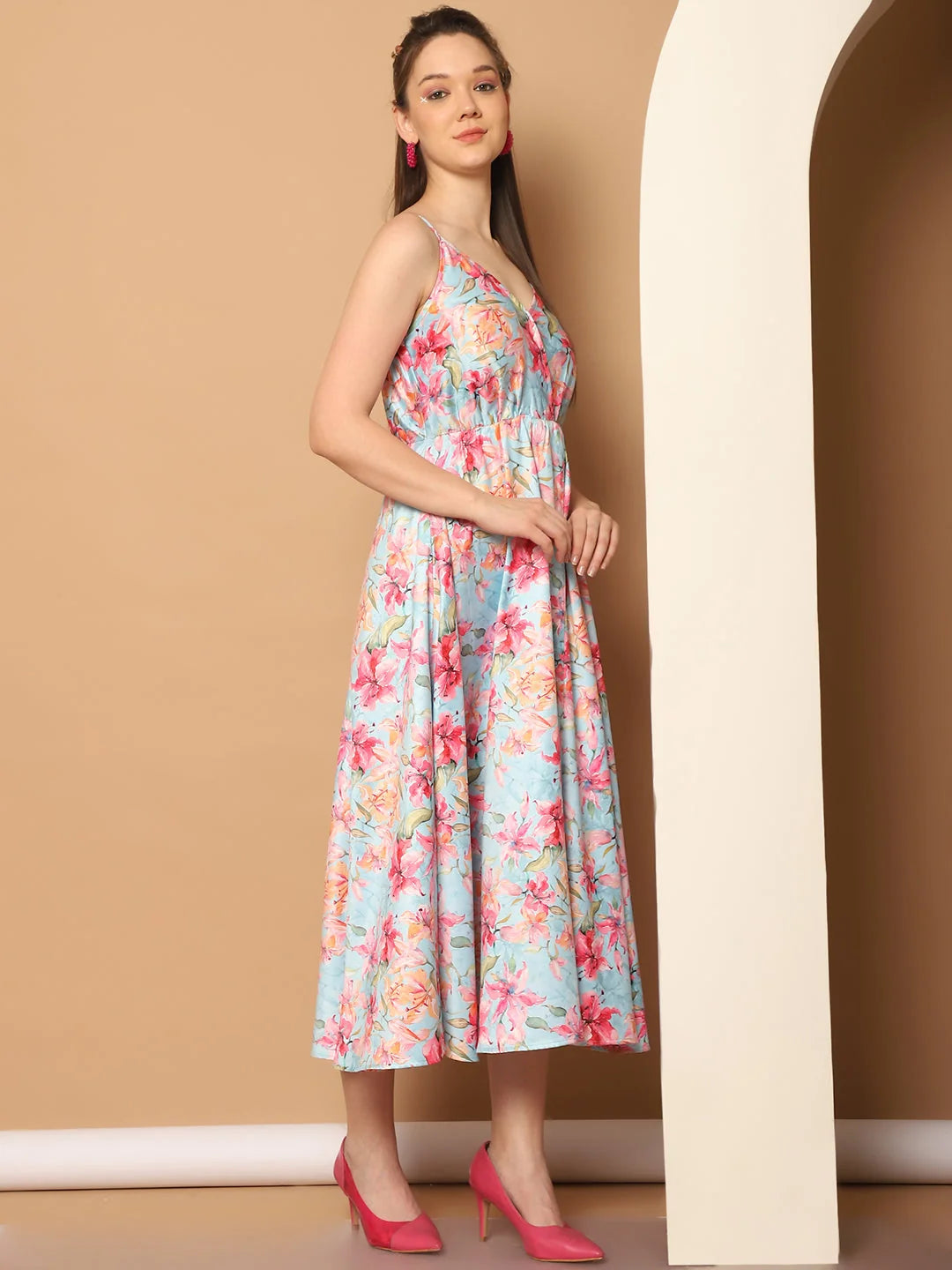 Blue Floral Maxi Dress - Stylish Women's Western Outfits