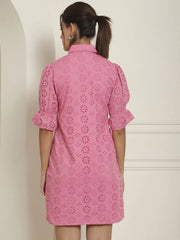 Embroidered Cotton Dress for Women ( JND 2021Pink )