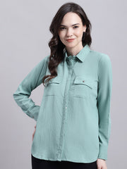 Women Green Solid Shirt