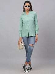 Women Green Solid Shirt