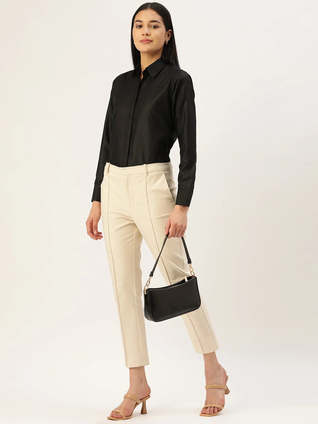 Black Solid Shirt for Women - Versatile Cotton Women's Top