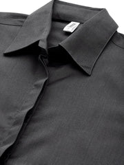 Women Grey Solid Shirt Style Top