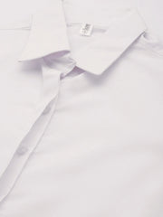 Women White Solid Shirt Style Top