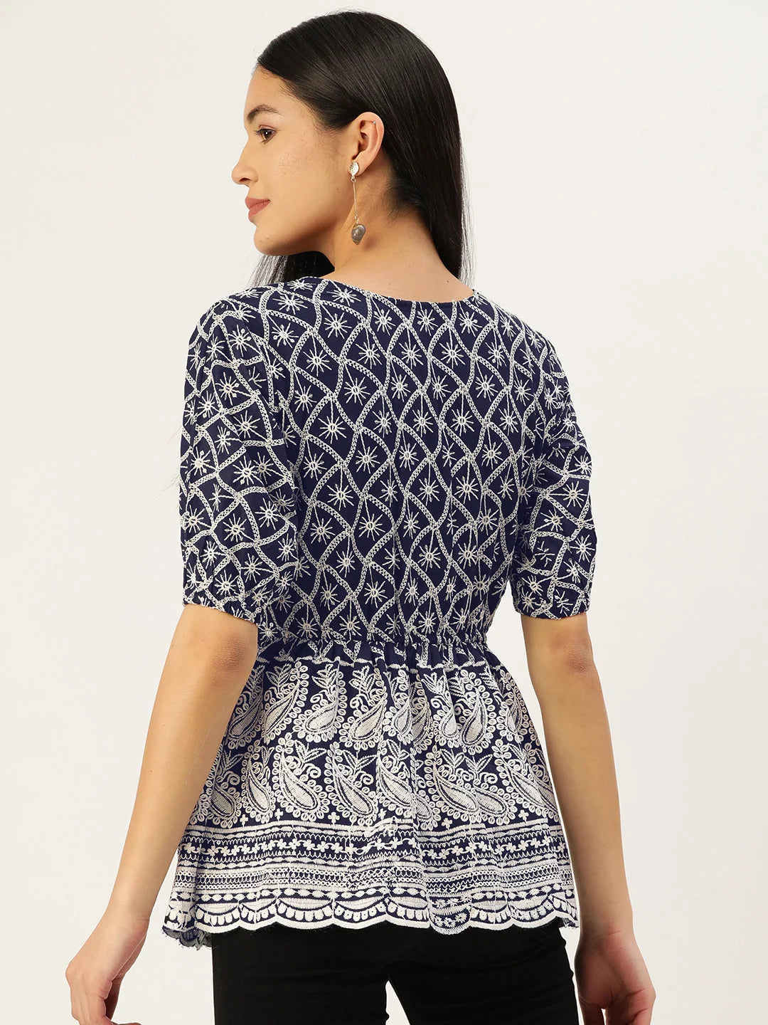 Chikankari Empire Top: Women's Blouses and Tops