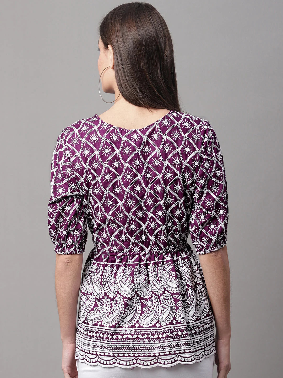Chikankari Empire Top: Designer Women's Tops & Blouses