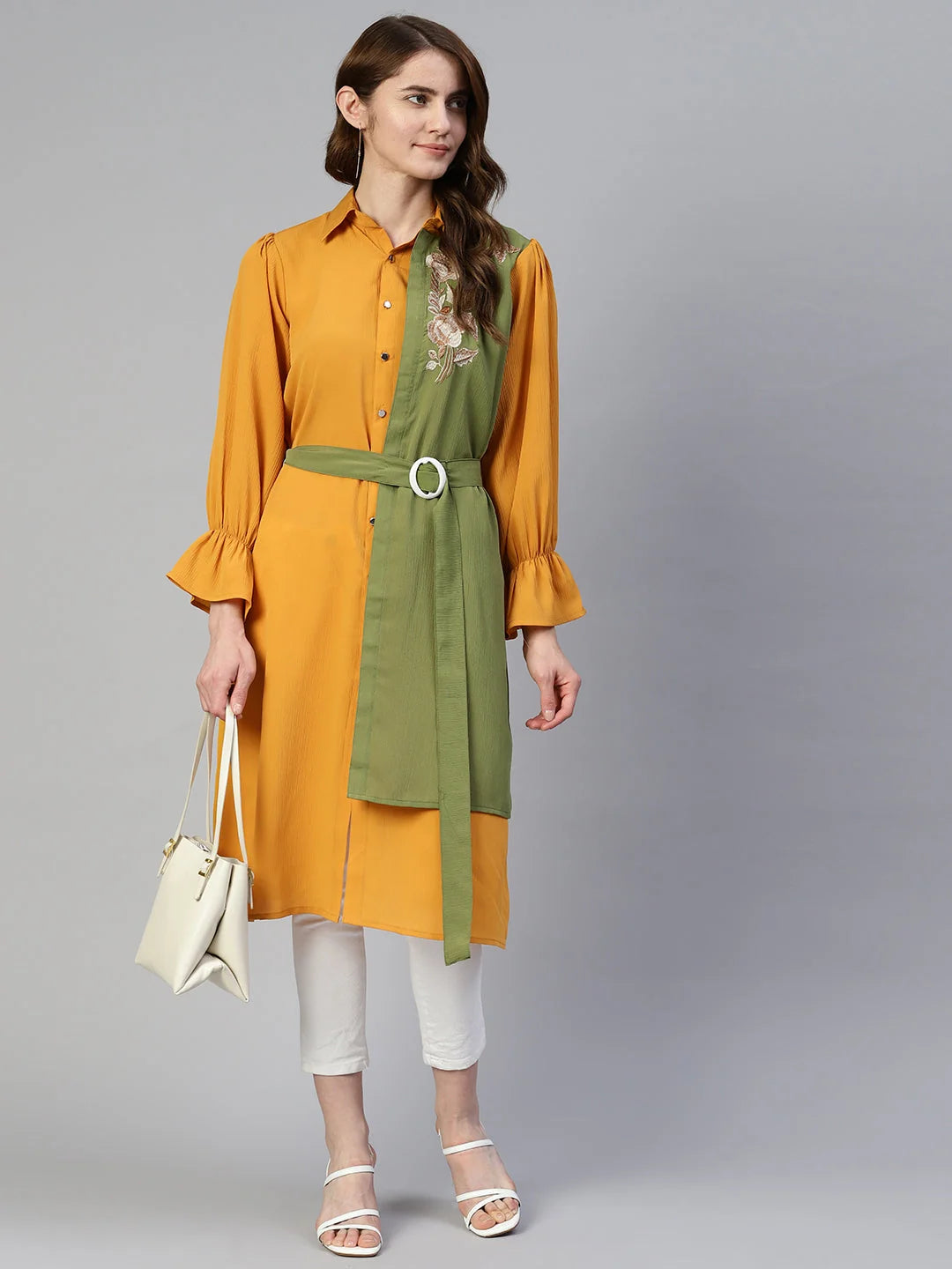 Embroidered Shirt Style Top - Elegant Women's Cotton Shirts